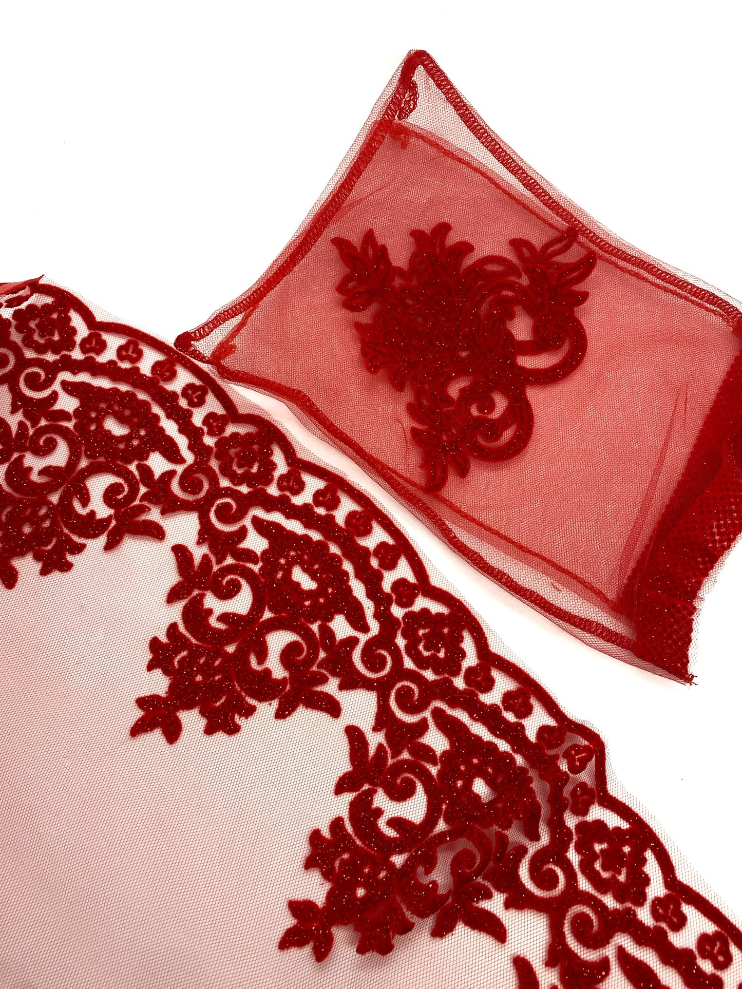 Duvak yüz örtüsü simli takım Kırmızı