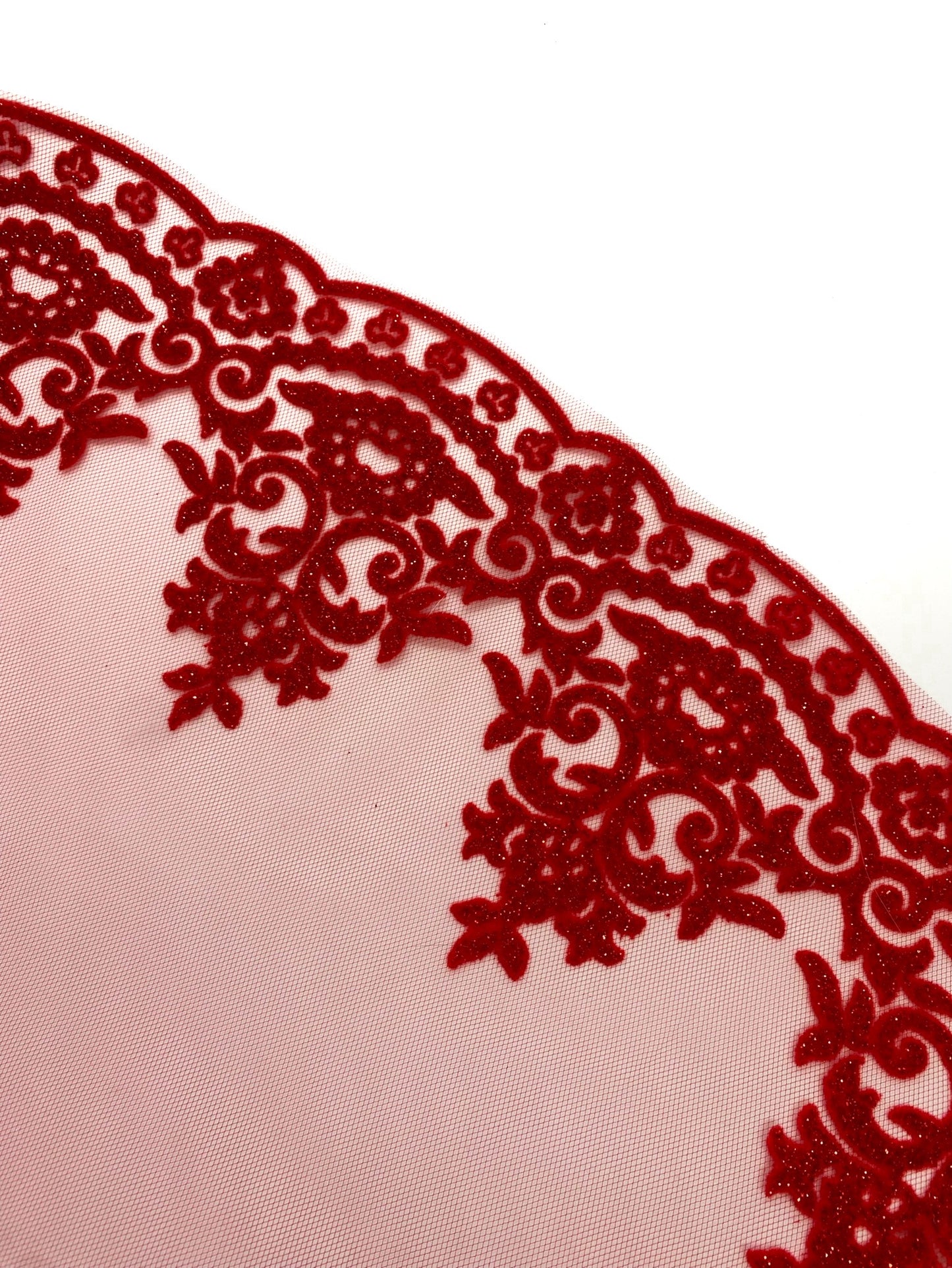 Duvak yüz örtüsü simli takım Kırmızı